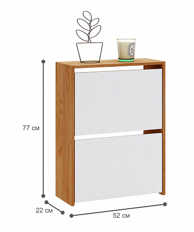 Обувница Витто-19 - дуб крафт золотой / белый