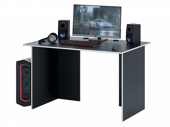 Стол игровой Интерплей-2 - черный / белый