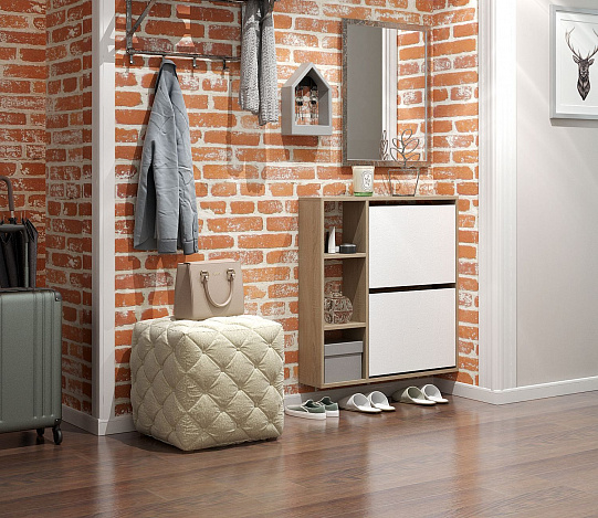 Обувница Витто-44 - дуб сонома / белый