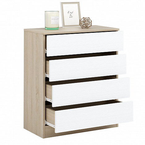 Комод Триверо-8 - дуб сонома / белый