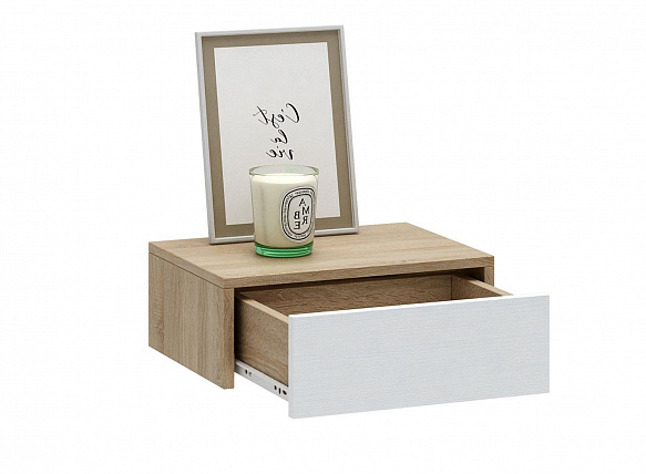 Тумба подвесная Уно-48 - дуб сонома / белый