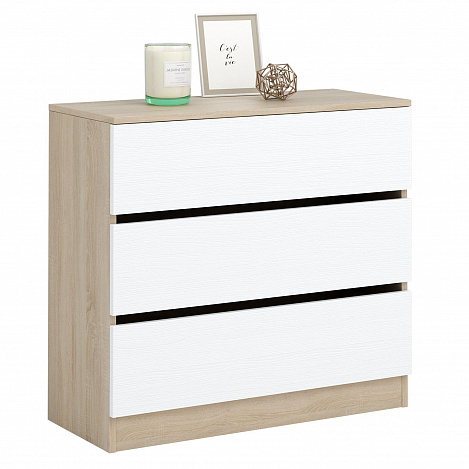 Комод Триверо-9 - дуб сонома / белый