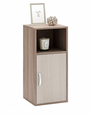 Тумба-Полка Уно-140 - ясень шимо темный / ясень шимо светлый