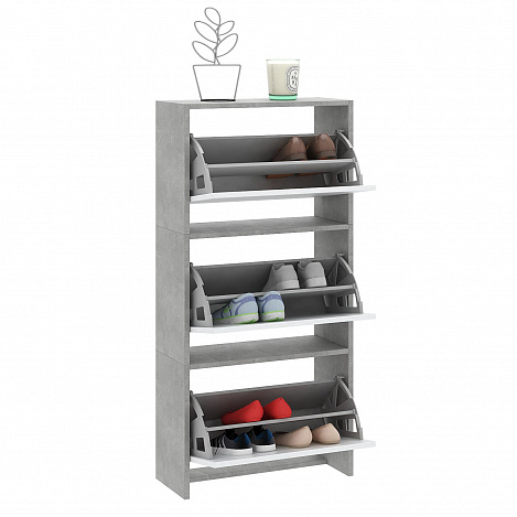 Обувница Витто-23 - бетон / белый