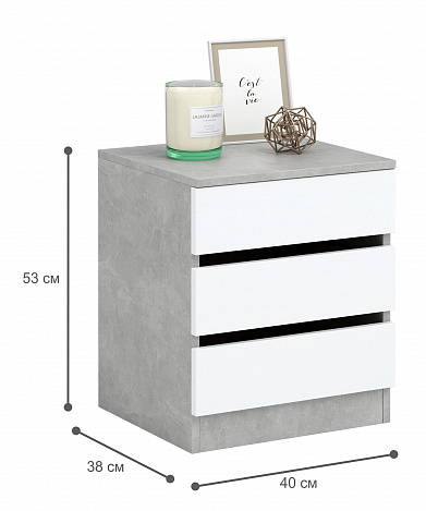 Тумба Триверо-6 - бетон / белый