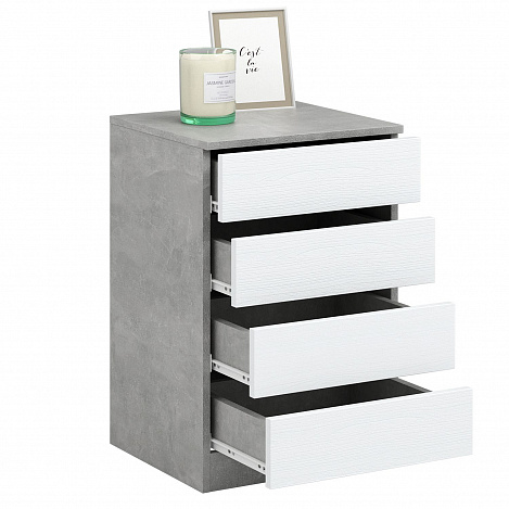 Тумба Триверо-7 - бетон / белый