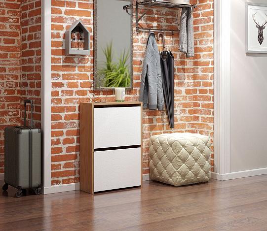 Обувница Витто-19 - дуб крафт золотой / белый