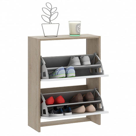 Обувница Витто-19 - дуб сонома / белый