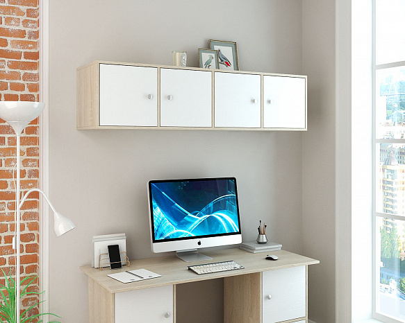 Полка Прайм-41-2 - дуб сонома / белый