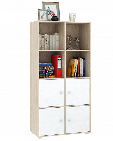 Стеллаж Прайм-42-1 - дуб сонома / белый