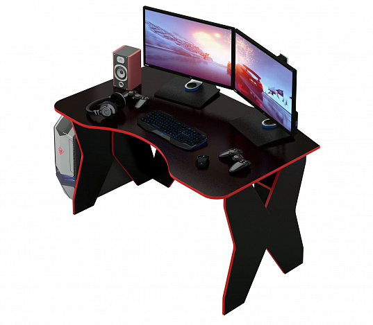 Стол игровой Таунт-1 - черный / красный