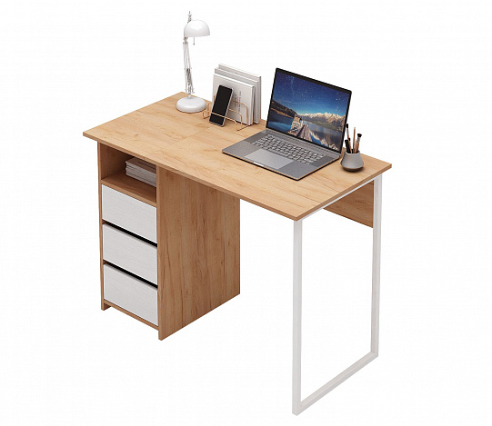 Стол письменный Витто-35 - дуб крафт золотой / белый