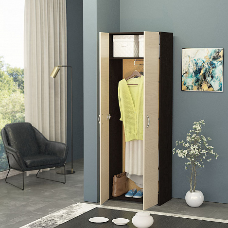 Распашной шкаф Уно-35 - венге / дуб молочный