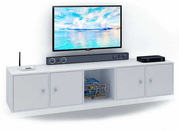 ТВ Тумба Прайм-51-1 подвесная / напольная - белый