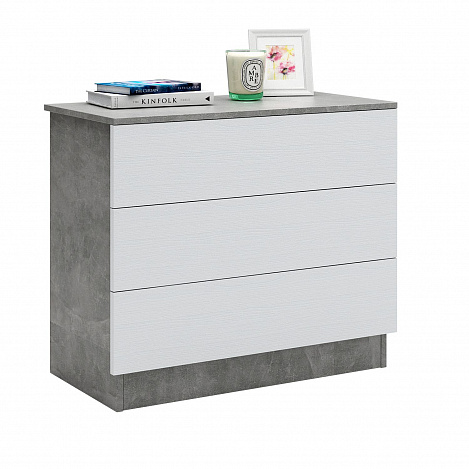Комод Уно-23 - бетон / белый