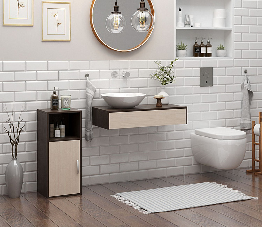 Тумба-Полка Уно-140 - венге / дуб молочный