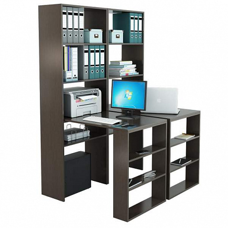 Стеллажи со столами Рикс-4545 - венге