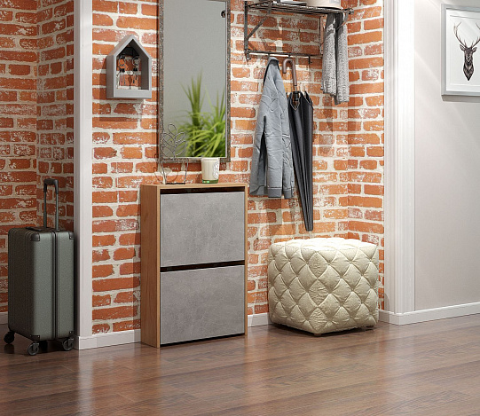 Обувница Витто-20 - дуб крафт золотой / бетон