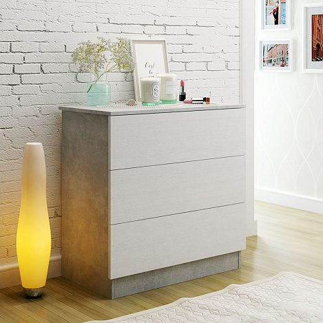 Комод Уно-28 - бетон / белый