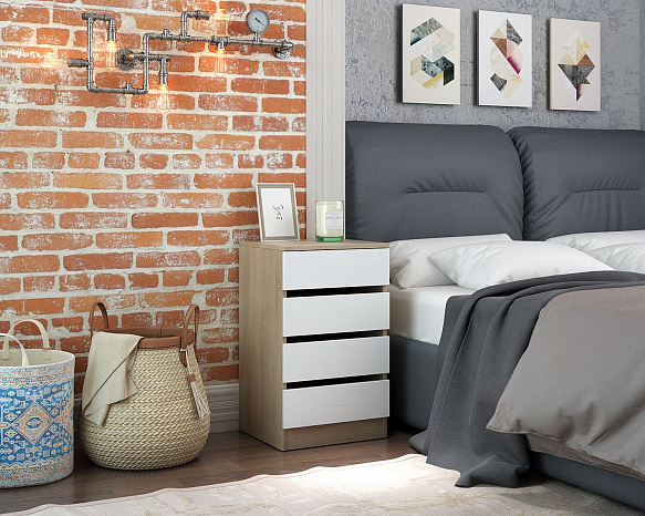 Тумба Триверо-7 - дуб сонома / белый