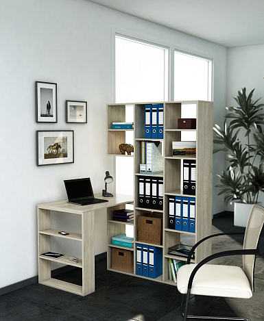 Стеллаж со столом Рикс-15 - дуб сонома