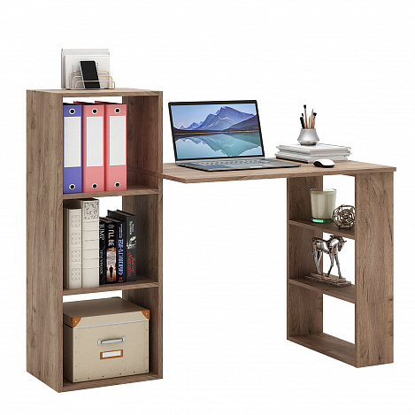 Стол-стеллаж Уно-10 - дуб крафт табак