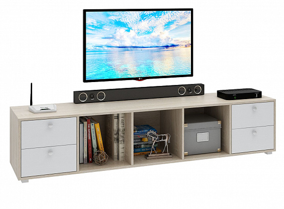 ТВ Тумба Прайм-51-8 подвесная / напольная - дуб сонома / белый