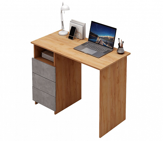 Стол письменный Витто-31 - дуб крафт золотой / бетон