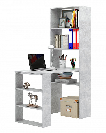 Стеллаж со столом Рикс-45 - бетон
