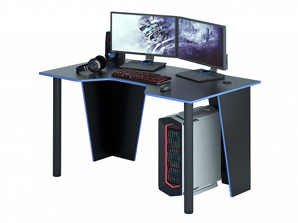 Стол игровой Форсаж-2 - черный / синий