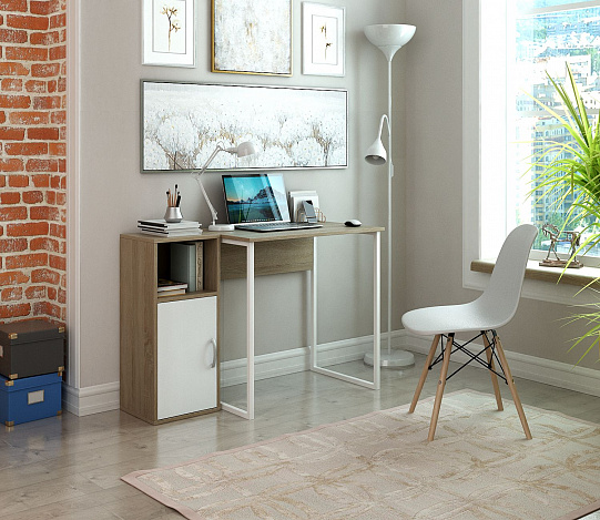 Тумба-Полка Уно-140 - дуб сонома / белый