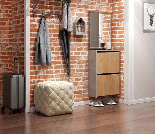 Обувница Витто-19 - бетон / дуб крафт золотой