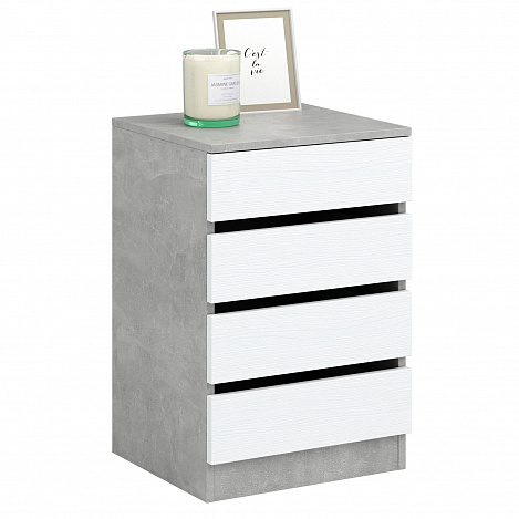 Тумба Триверо-7 - бетон / белый