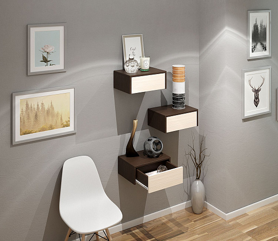 Тумба подвесная Уно-48 - венге / дуб молочный