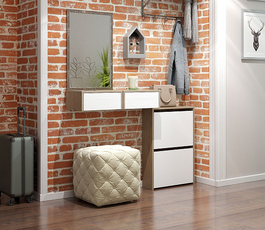 Тумба подвесная Уно-48 - дуб сонома / белый