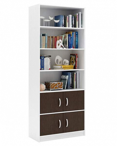 Стеллаж в комплекте Либерти-52 - белый / венге