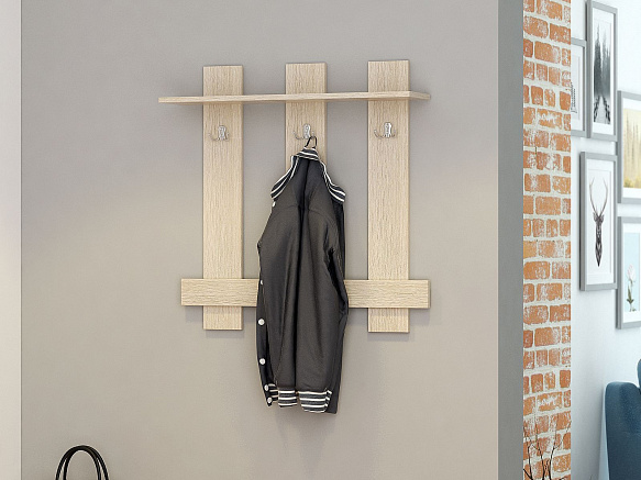 Вешалка в прихожую Уно-65 - дуб сонома