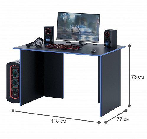 Стол игровой Интерплей-2 - черный / синий