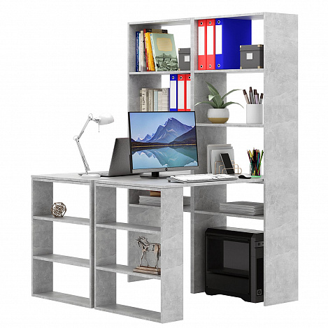 Стеллажи со столами Рикс-4545 - бетон