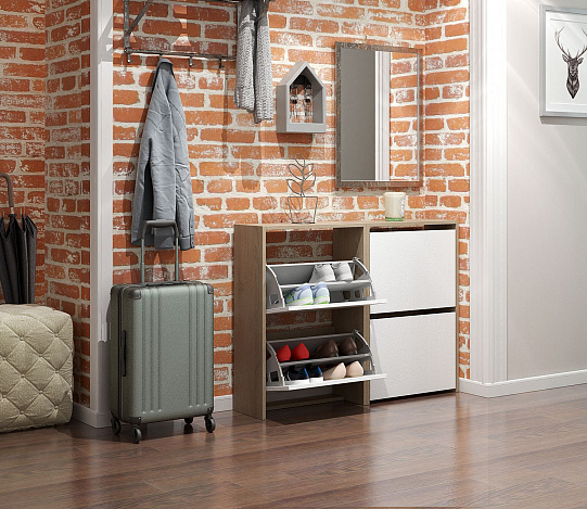 Обувница Витто-19 - дуб сонома / белый