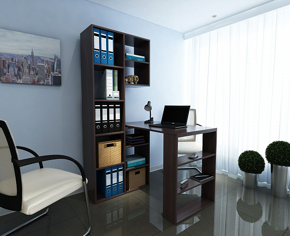 Стеллаж со столом Рикс-25 - венге