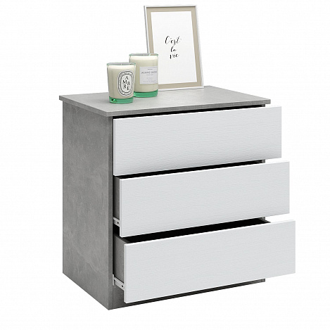 Комод Уно-25 - бетон / белый