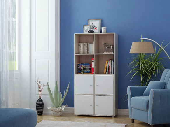 Стеллаж Прайм-42-1 - дуб сонома / белый