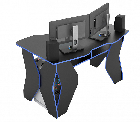 Стол игровой Таунт-1 - черный / синий