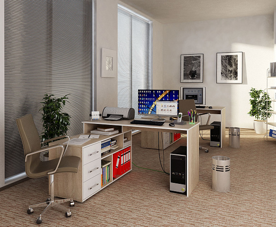 Стол угловой Краст-2 - дуб сонома / белый