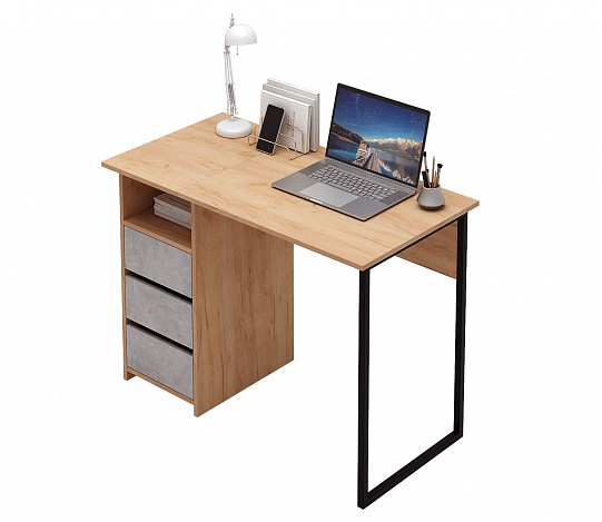 Стол письменный Витто-35 - дуб крафт золотой / бетон