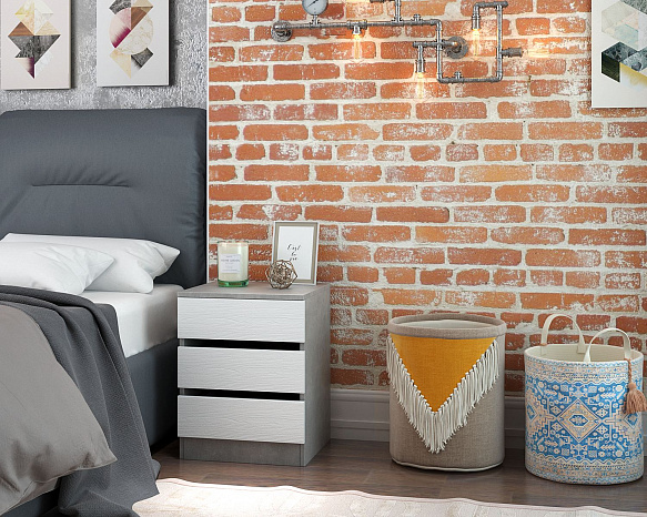 Тумба Триверо-6 - бетон / белый