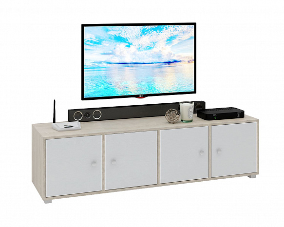 ТВ Тумба Прайм-41-2 подвесная / напольная - дуб сонома / белый