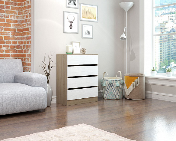Комод Триверо-21 - дуб сонома / белый