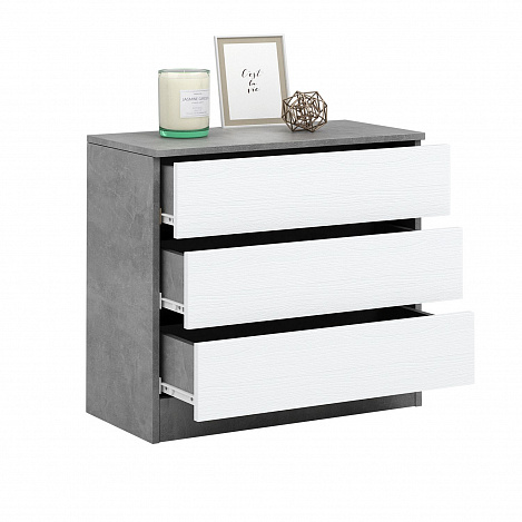 Комод Триверо-20 - бетон / белый